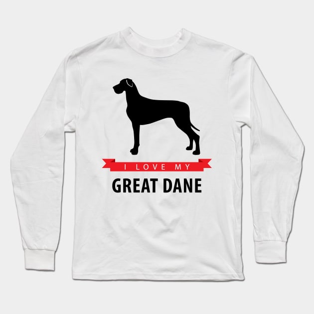 I Love My Great Dane Long Sleeve T-Shirt by millersye